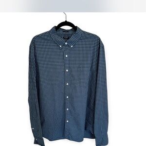 J. Crew Men's Navy Checkered Button Down Shirt